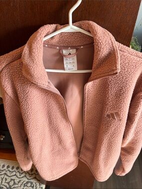 adidas Women's Dusty Rose Sherpa Zip-Up Jacket